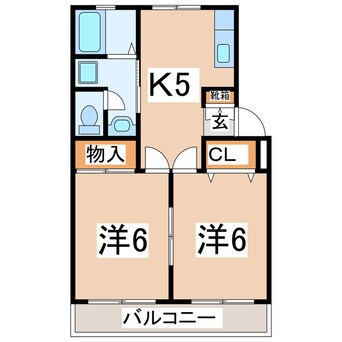 間取図 東北新幹線（東北地方）/郡山駅 バス19分桑野二丁目下車:停歩7分 2階 築30年