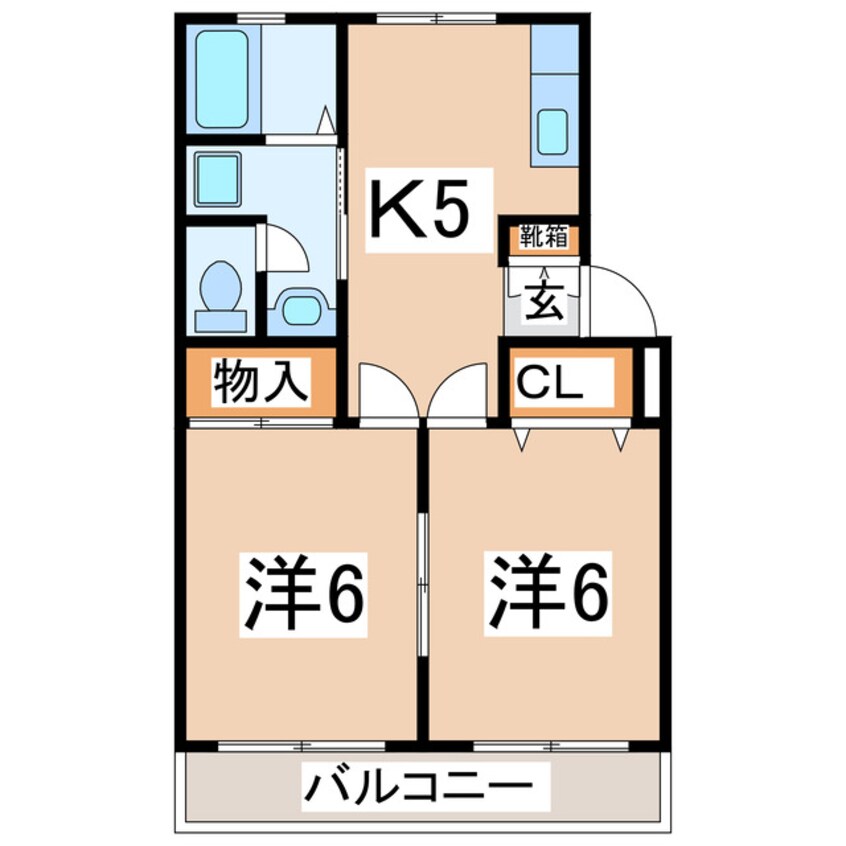 間取図 東北新幹線（東北地方）/郡山駅 バス19分桑野二丁目下車:停歩7分 2階 築30年