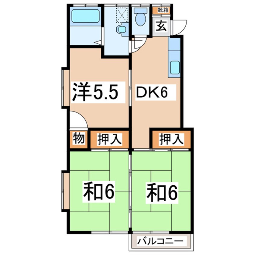 間取図 東北新幹線（東北地方）/郡山駅 バス15分ビッグパレット入口下車:停歩3分 1階 築37年