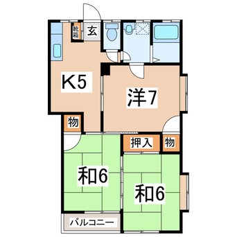 間取図 東北新幹線（東北地方）/郡山駅 バス15分ビッグパレット入口下車:停歩3分 1階 築37年