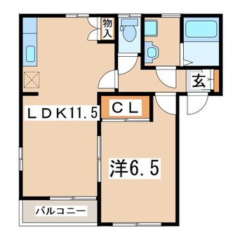 間取図 東北本線/安積永盛駅 徒歩33分 1階 築17年