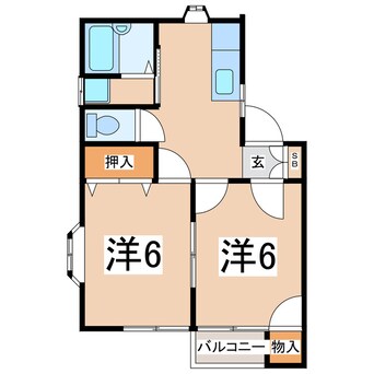 間取図 東北本線/安積永盛駅 徒歩31分 1階 築28年