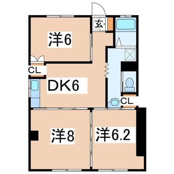 間取図 東北新幹線（東北地方）/郡山駅 バス30分島西下車:停歩5分 1階 築41年