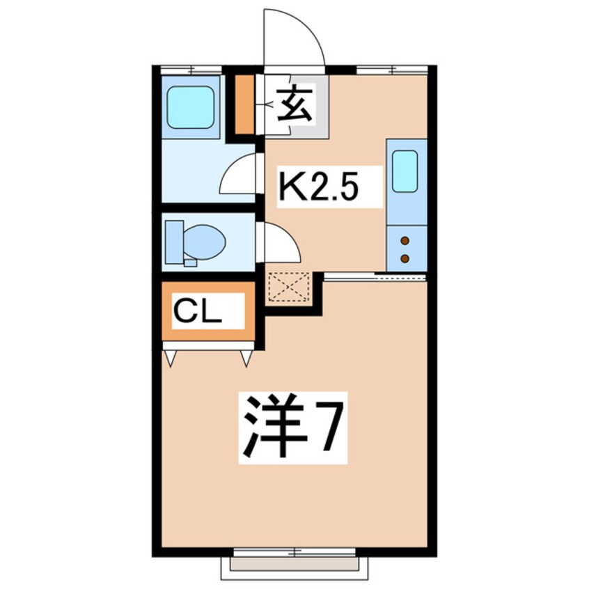 間取図 東北新幹線（東北地方）/郡山駅 バス23分希望ヶ丘入口下車:停歩1分 2階 築41年