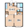 東北本線/郡山駅 バス:32分:停歩5分 1階 築36年 2DKの間取り