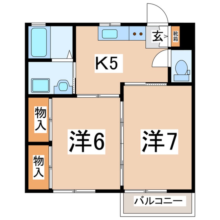 間取図 東北新幹線（東北地方）/郡山駅 バス14分菜根1丁目下車:停歩9分 1階 築29年