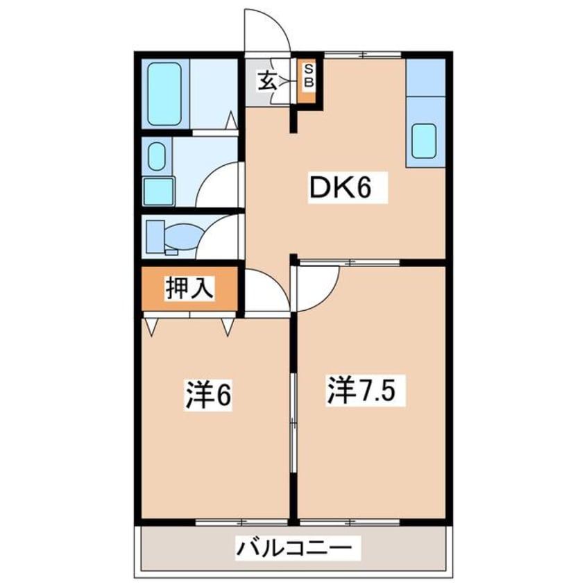間取図 東北新幹線（東北地方）/郡山駅 バス15分富田中学校下車:停歩2分 1階 築26年