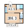 ドミトリー芳賀A 1Kの間取り