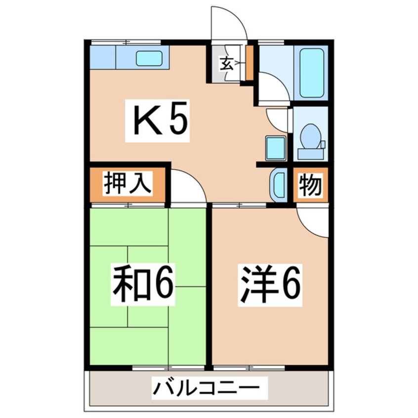 間取図 東北新幹線（東北地方）/郡山駅 バス30分新蟻塚下車:停歩5分 2階 築34年