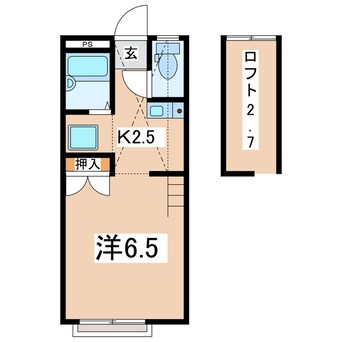 間取図 東北本線/郡山駅 バス18分台新東下車:停歩4分 2階 築23年