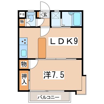 間取図 東北本線/郡山駅 バス15分桜小学校下車:停歩2分 2階 築27年