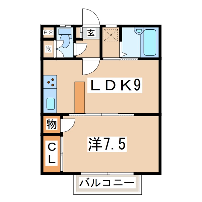 間取図 東北本線/郡山駅 バス15分桜小学校下車:停歩2分 2階 築27年