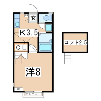 間取図 東北新幹線（東北地方）/郡山駅 バス20分音路下車:停歩7分 2-2階 築33年