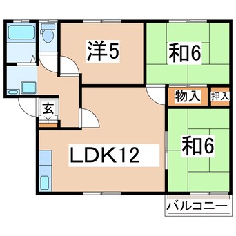 間取図 東北新幹線（東北地方）/郡山駅 バス17分荒井団地下車:停歩4分 1階 築32年