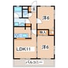 東北本線/郡山駅 バス:21分:停歩5分 2階 築24年 2LDKの間取り