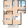東北本線/郡山駅 バス:19分:停歩5分 2階 築34年 2LDKの間取り