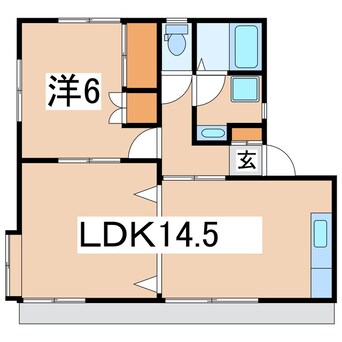 間取図 東北本線/郡山駅 バス17分北井入口下車:停歩2分 1階 築32年