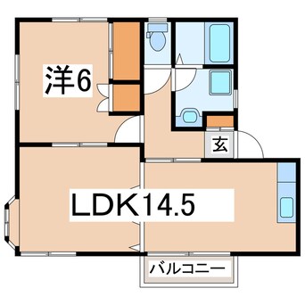 間取図 東北本線/郡山駅 バス17分北井入口下車:停歩2分 2階 築32年