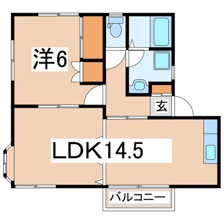 間取図 東北本線/郡山駅 バス17分北井入口下車:停歩2分 2階 築32年