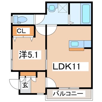 間取図 東北本線/郡山駅 バス33分谷地下車:停歩3分 1階 築1年