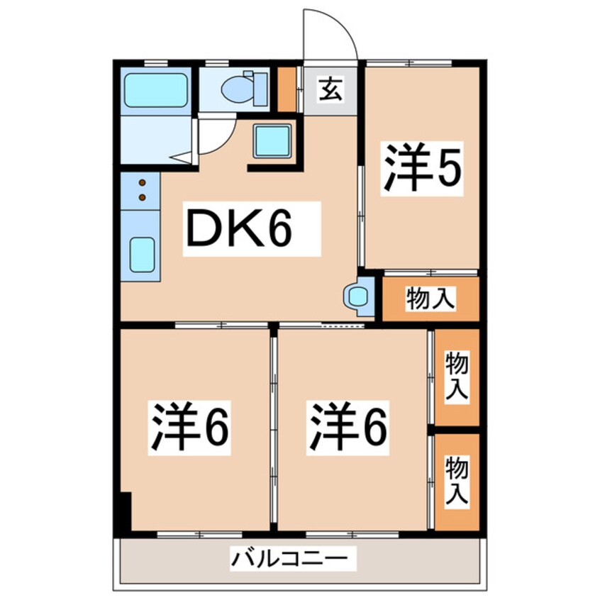 間取図 東北本線/郡山駅 バス25分堤東下車:停歩3分 2階 築38年