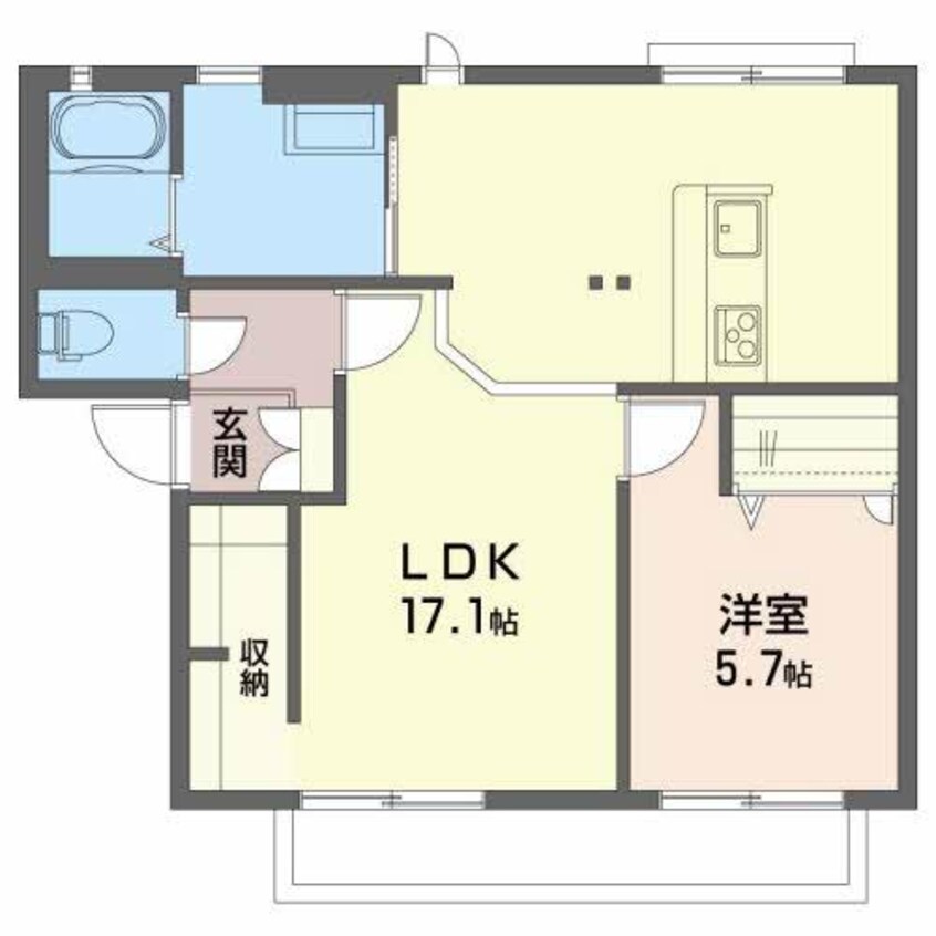 間取図 東北本線/安積永盛駅 徒歩27分 1階 築28年