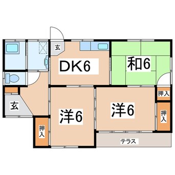 間取図 東北新幹線（東北地方）/郡山駅 バス19分堤東下車:停歩3分 1階 築39年