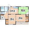東北新幹線（東北地方）/郡山駅 バス:19分:停歩3分 1階 築40年 3DKの間取り