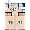 磐越西線<森と水とロマンの鉄道>/郡山富田駅 徒歩25分 1階 築41年 2DKの間取り