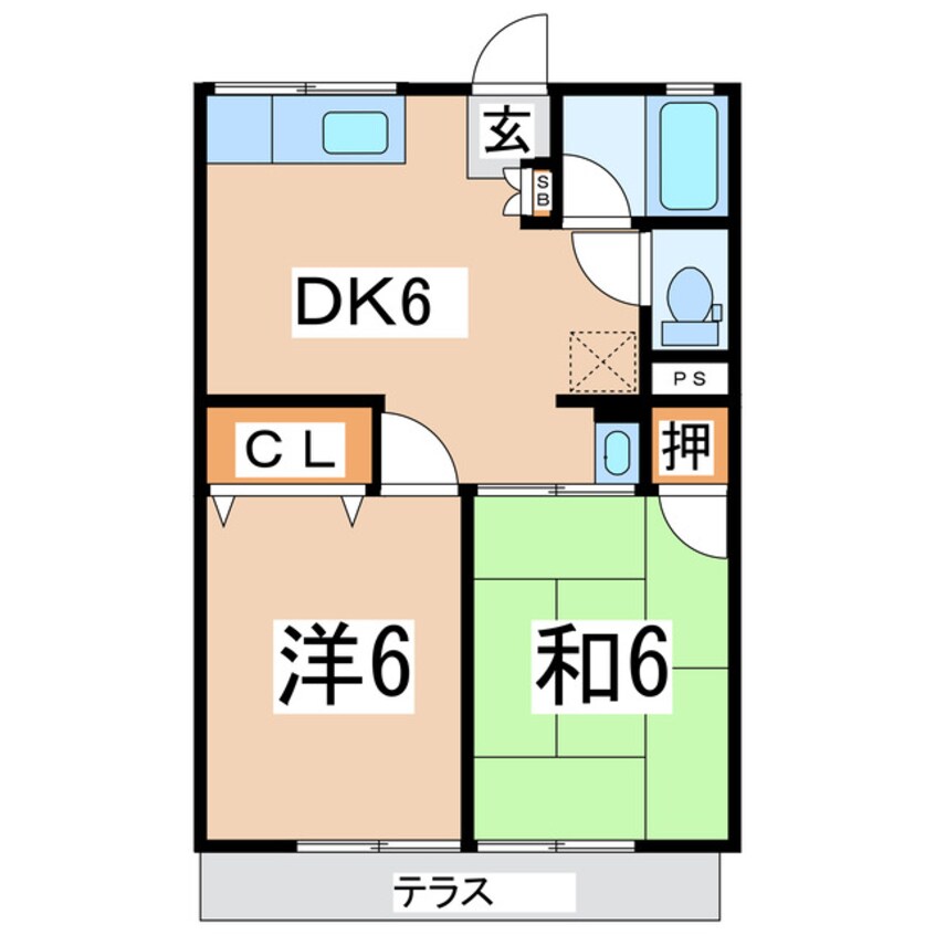 間取図 東北新幹線（東北地方）/郡山駅 バス20分富田親水広場下車:停歩6分 1階 築32年