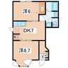 東北本線/鏡石駅 徒歩18分 1階 築28年 2DKの間取り