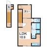 東北本線/郡山駅 徒歩9分 2階 1年未満 1LDKの間取り
