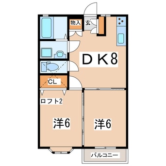 間取図 東北新幹線（東北地方）/郡山駅 バス23分並木下車:停歩2分 2階 築25年
