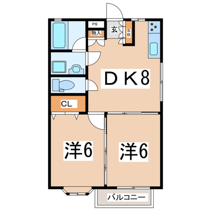 間取図 東北新幹線（東北地方）/郡山駅 バス23分並木下車:停歩2分 1階 築25年
