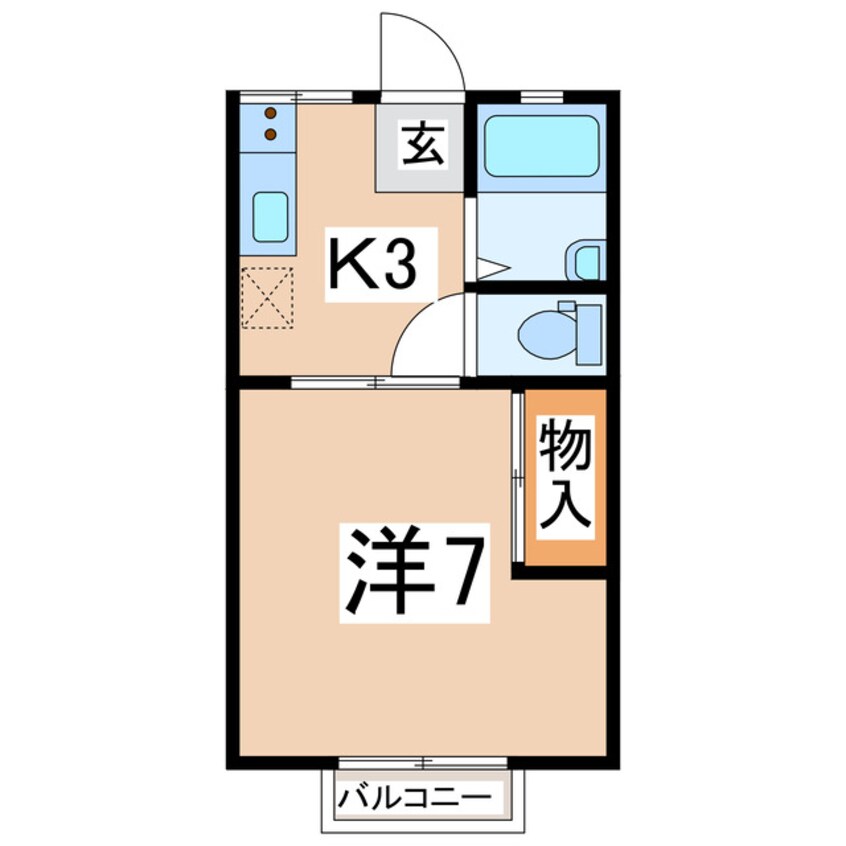 間取図 東北本線/郡山駅 バス15分桑野２丁目下車:停歩4分 2階 築42年