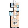 パレス郡山 1Kの間取り