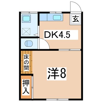 間取図 磐越西線<森と水とロマンの鉄道>/郡山富田駅 徒歩15分 2階 築47年