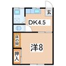 磐越西線<森と水とロマンの鉄道>/郡山富田駅 徒歩15分 2階 築47年 1DKの間取り