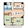 東北本線/郡山駅 バス:15分:停歩5分 3階 築37年 3LDKの間取り