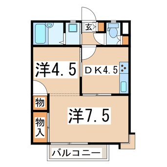 間取図 東北本線/郡山駅 バス15分桜小学校下車:停歩2分 2階 築27年