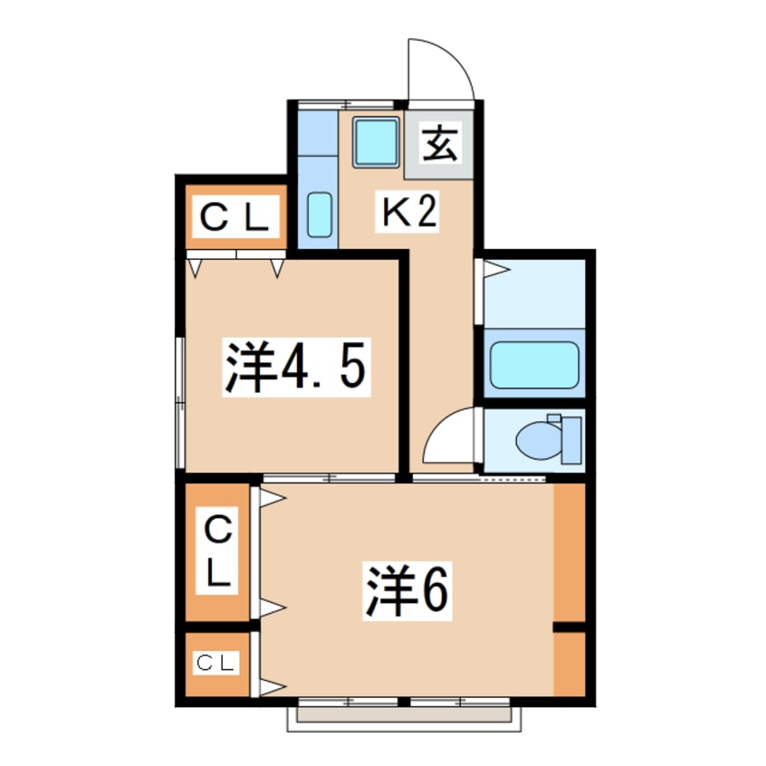 間取図 東北新幹線（東北地方）/郡山駅 徒歩25分 2階 築54年