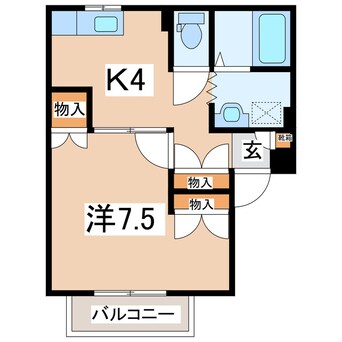 間取図 磐越西線<森と水とロマンの鉄道>/郡山富田駅 徒歩20分 1階 築30年