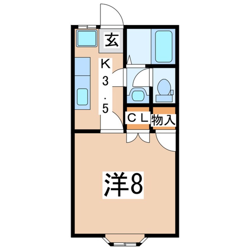 間取図 東北新幹線（東北地方）/郡山駅 徒歩50分 2階 築37年