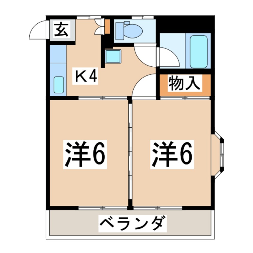 間取図 東北本線/郡山駅 徒歩27分 1階 築36年