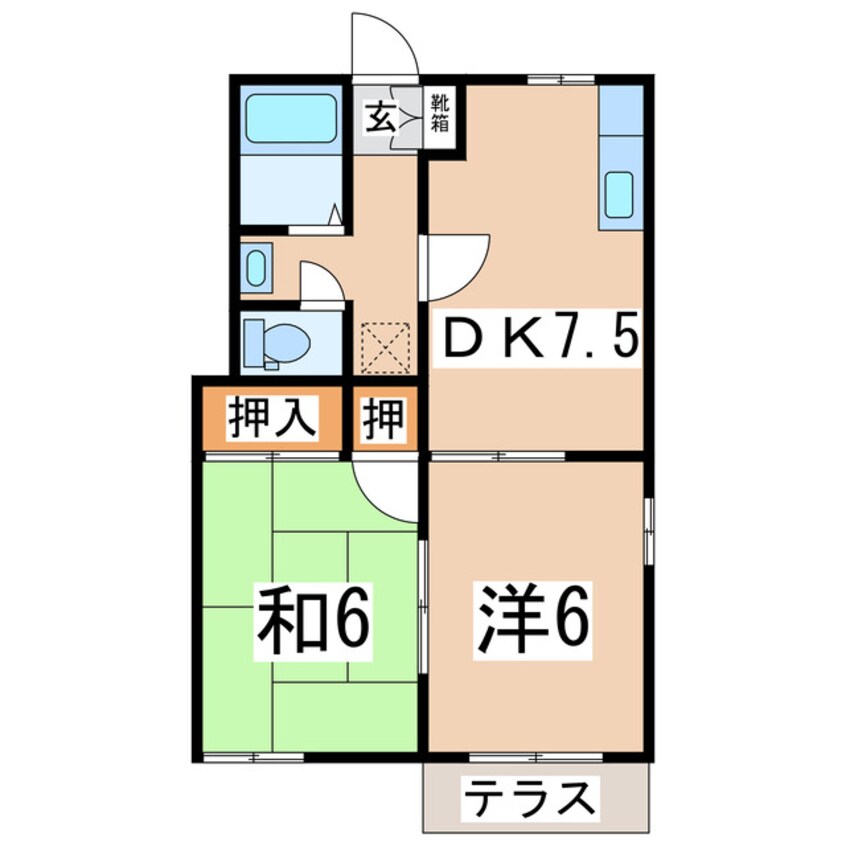 間取図 東北本線/郡山駅 徒歩50分 1-2階 築31年