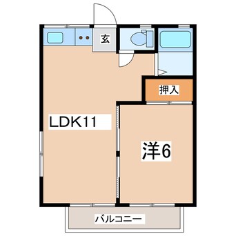 間取図 東北本線/須賀川駅 徒歩21分 1階 築36年