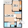 東北本線/郡山駅 徒歩37分 2階 築浅 1LDKの間取り
