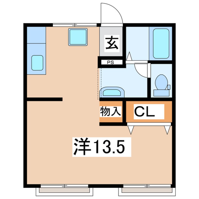 間取図 東北本線/安積永盛駅 徒歩29分 2階 築43年