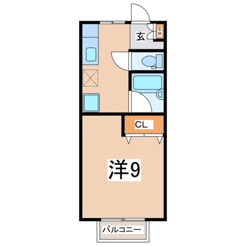 間取図 東北本線/郡山駅 徒歩24分 2階 築53年