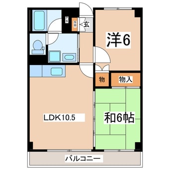 間取図 福交バス（郡山）/菜根三丁目 徒歩2分 2階 築30年